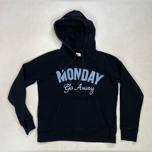 Bongo Monday Go Away Graphic Pullover Hoodie Women Large Short Sleeve
